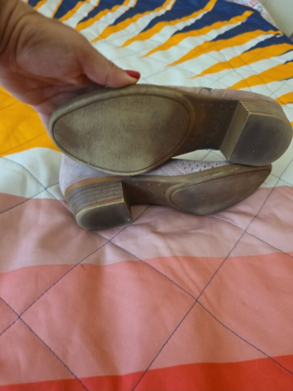 Lucky Brand Brielley Leather or Suede Bootie 6M Blush - Picture 6 of 7